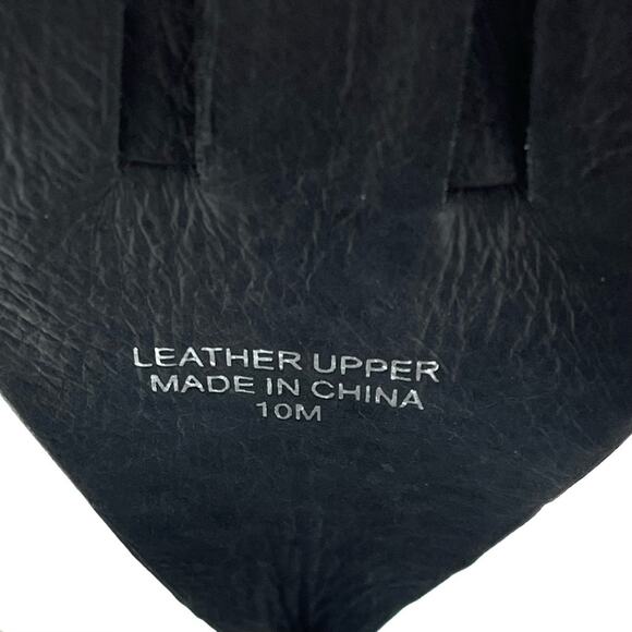 J/Slide NYC Platform Sandal Size 10 Black Shimmery Leather Thong-Toe Slingback - Picture 6 of 16